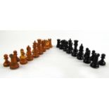 A made up chess set to include Jaques piecesChips to some pieces. Unknown number of Jaques pieces.