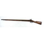 A 19th century percussion cap rifle with ram rod, l. 146 cm