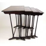 An early 20th century Regency style mahogany quartetto nest of tables, h. 71 cm, w. 56 cm, d. 38
