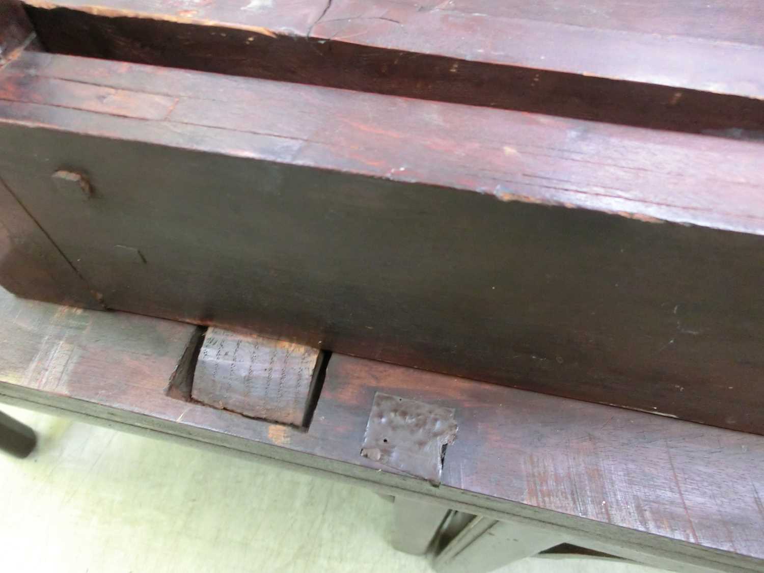 An 18th century mahogany card table, the fold over top supported on a single gate action on square - Image 7 of 14