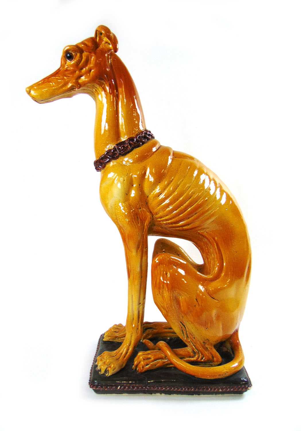 A large Italian glazed model of a dog, h. 108 cmCrazing to glaze. Glaze chipped to one ear. - Image 2 of 4