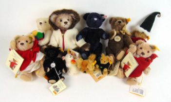 Steiff - eleven bears including three limited edition, three miniature,'Blackbear', 'Bodvoc' Ruler