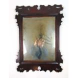 An 18th century mahogany fretwork mirror, h. 67 cm, w. 48 cmLosses to fretwork. Condition