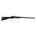 A 19th century percussion cap rifle with chequered grip and proof marks to barrel, l. 121