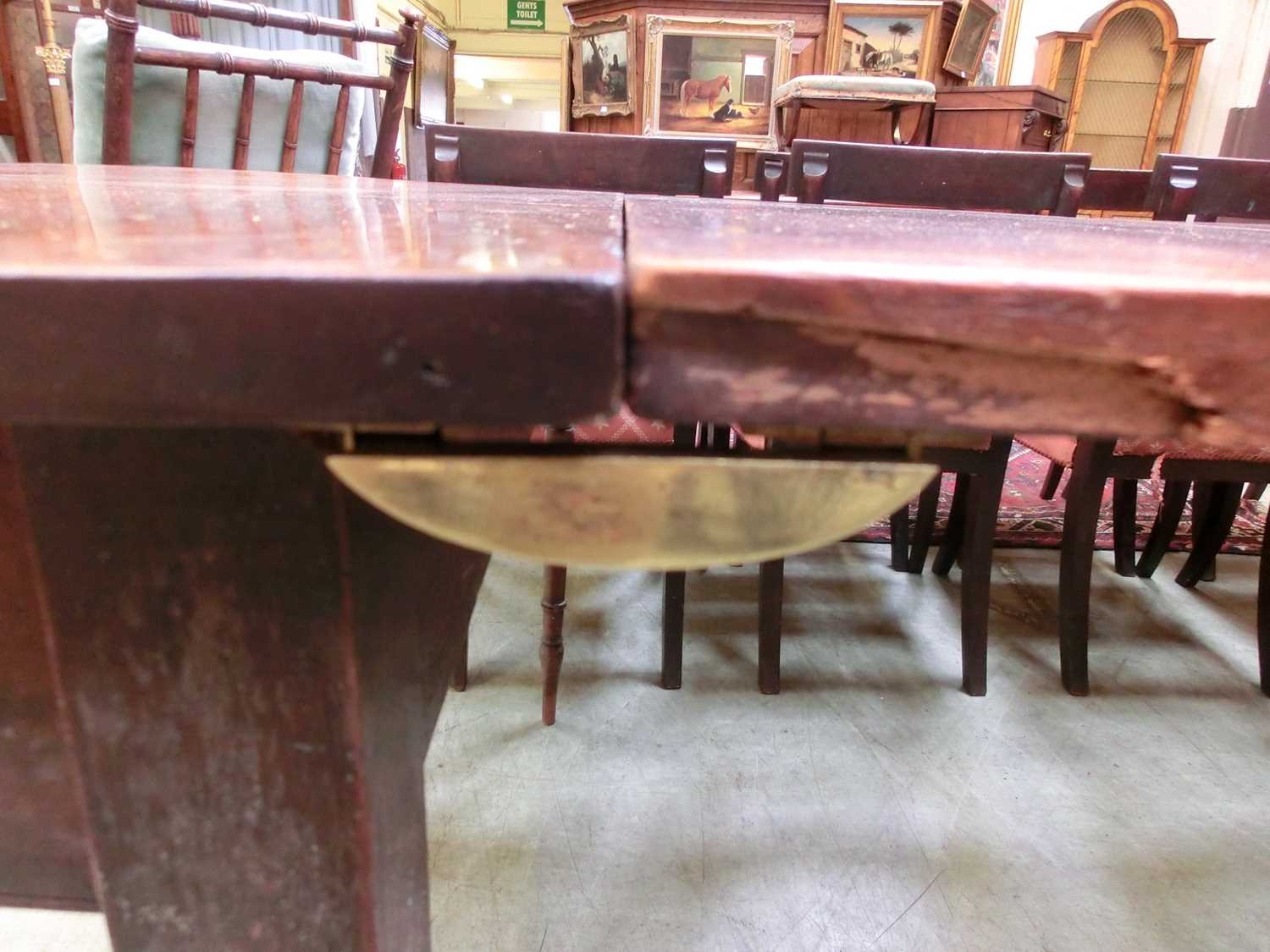 An early 19th century and later mahogany extending dining table, the two D-ends on turned legs - Image 6 of 16