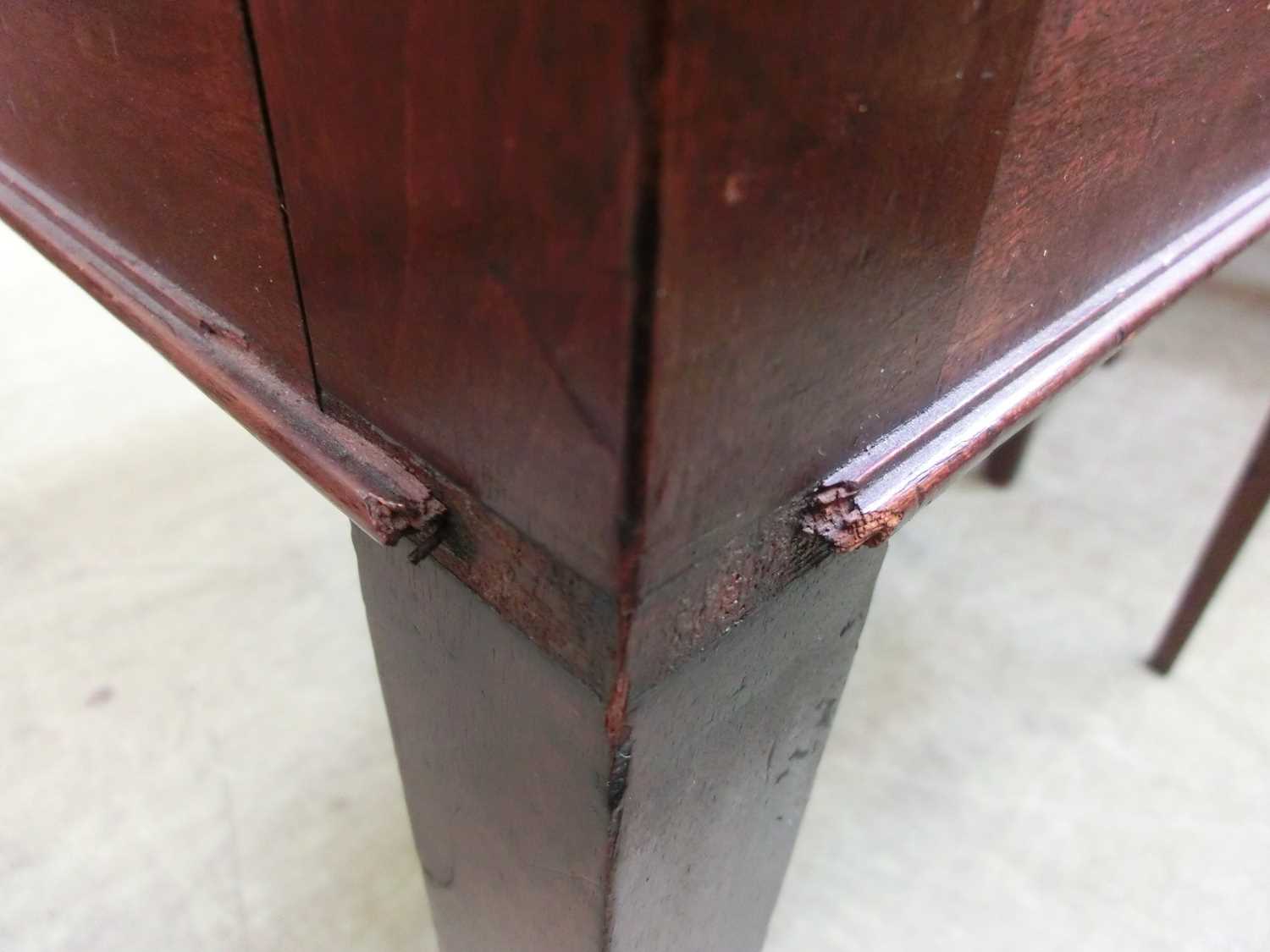 An 18th century mahogany card table, the fold over top supported on a single gate action on square - Image 4 of 14