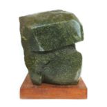 Chris Lane (Mid-20th century),'Torso',Abstract stone sculpture on wooden base,Signed under base.