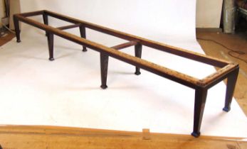 A large early 20th century mahogany stool, the eight tapering legs supporting the top rail, h. 41