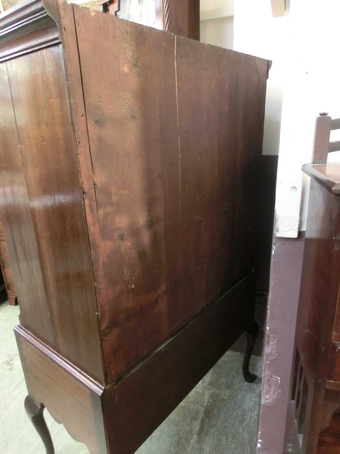 An 18th century and later mahogany chest on stand, the cavetto cornice over two short and three long - Image 18 of 18