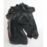 James Killian Spratt (b.1950). A bronzed plaster model of a horse head. Signed 'J.Spratt Austin Prod