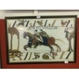 A framed and glazed needlework after 'The Bayeux Tapestry'Dimensions: 53x79cm