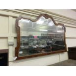 An early 20th century walnut framed bevel glass mirrorDimensions:  H: 71cm W: 95cm