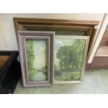 Two framed and glazed pictures along with a frame