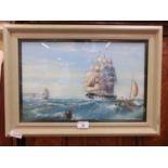 A framed and glazed seascape signed Richard Blowey