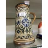 A Royal Doulton glazed tankard with metal lidNo apparent damage.