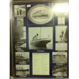 A framed and glazed plaque of Titanic history of events