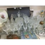 A collection of glassware to include boxed set of Royal Doulton wine glasses