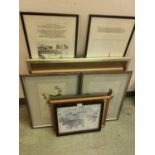 A large selection of framed and glazed watercolours, prints, etc, of various subjects