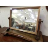 A late Victorian mahogany inlaid swing toilet mirror