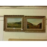 A pair of gilt framed oils on board of countryside scenes signed Patrick Walsh