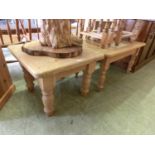 Two modern pine occasional tables