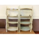 Two reproduction wall mounted shelf units