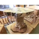 A tree stump occasional table