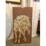 An acrylic on board of horse signed Bryan Jones '71