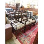 A set of four plus two reproduction dining chairs