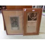 A framed and glazed Thomas Gainsborough print along with a print of classical gentleman
