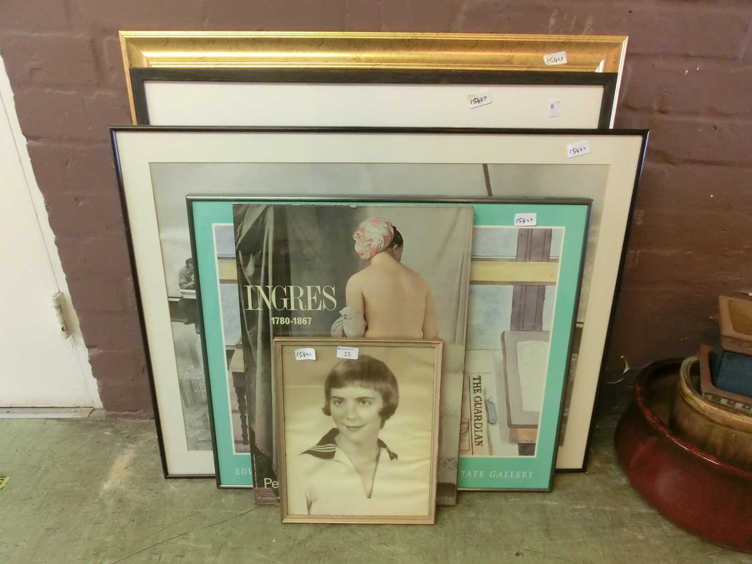 A selection of framed and glazed prints, advertising posters etc.