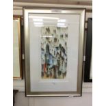 A framed and glazed limited edition double mount print titled 'On The Up' no.199/295 signed S.