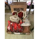 A tray containing Spanish dolls, Christmas design doll, oriental style doll, etc