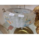 An early 20th century glass ceiling hanging light shade