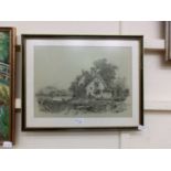 A framed and glazed print 'On The Banks Of The Conway'