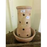 A clay garden pot