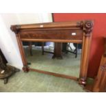 A late Victorian mahogany over mantle mirror