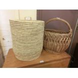 A wicker basket with a wicker Alibaba basket