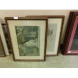A set of four framed and glazed prints of African waterfalls