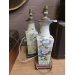 A pair of oriental style ceramic table lamps