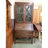 An early 20th century bureau bookcase