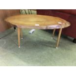 A mid-20th century elm topped occasional table