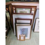 A collection of framed and glazed prints to include horse racing, animals, people, buildings, etc