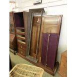 An early 20th century walnut triple door wardrobe (A/F)