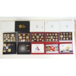 United Kingdom coin proof sets 2005, 2006, 2007, 2008 and 2010 (5) with outer boxes and COAs