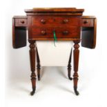 An early 19th century rosewood worktable attributed to Gillows, the ratcheted top with leather