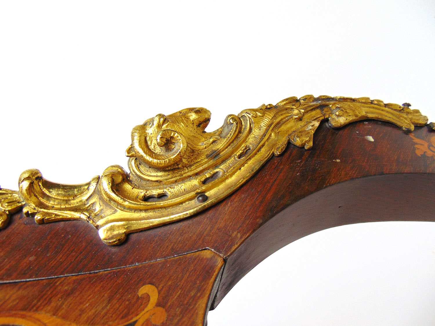 A 19th century French rosewood, marquetry and gilt brass mounted side cabinet, the galleried top - Bild 4 aus 15