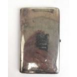 A George V silver cigarette case. Hallmarked for Birmingham 1918. Approx weight 220g