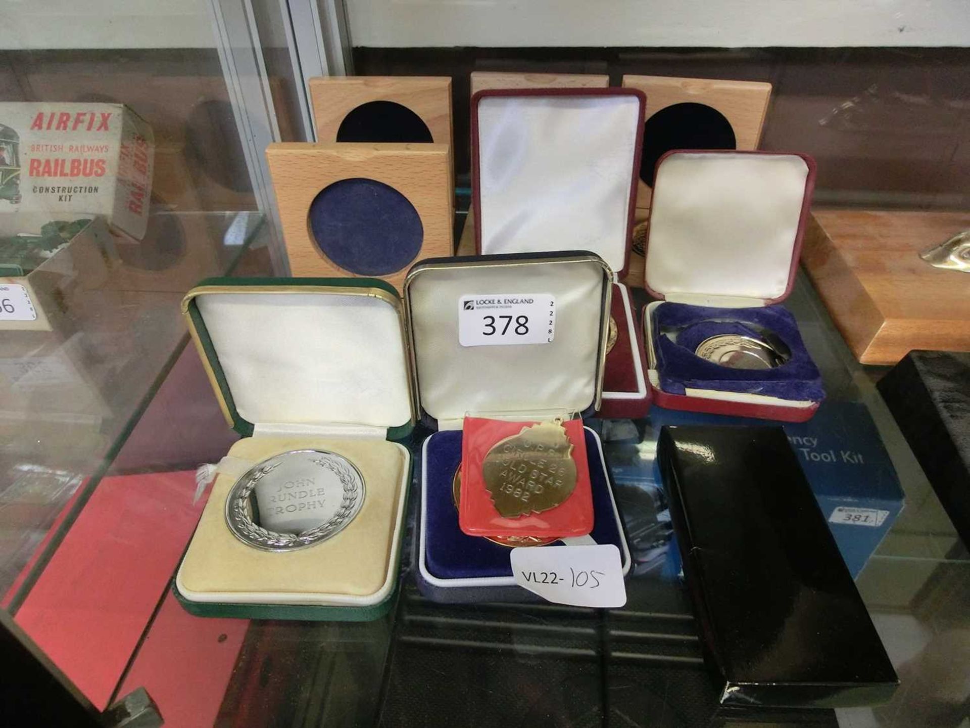 A collection of trophy medals