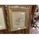 A framed and glazed 19th century pen and watercolour of seated children signed and dated 1834